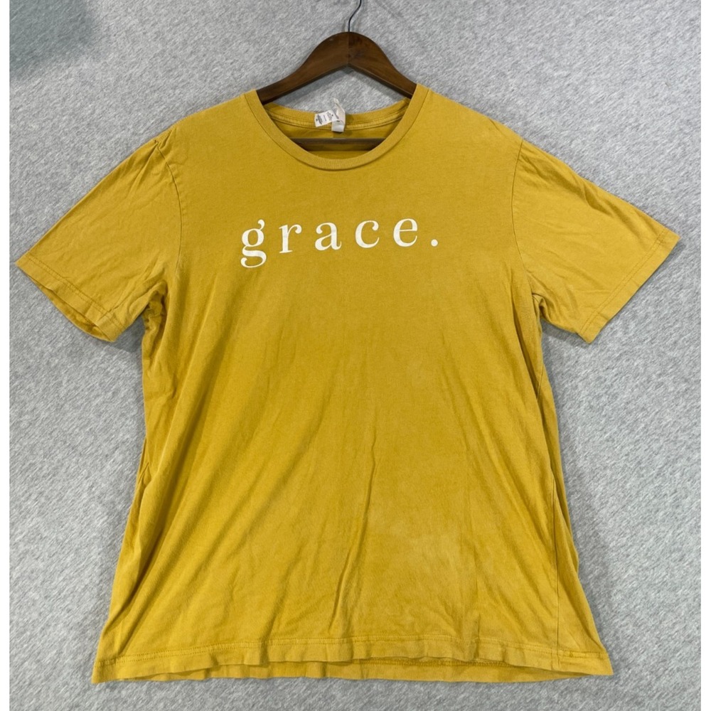 Bella + Canvas T Shirt Unisex XL Mustard Yellow Graphic Print Grace Crew Neck